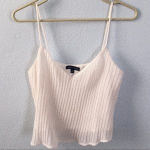 Kendall & Kylie White Crinkled Tank